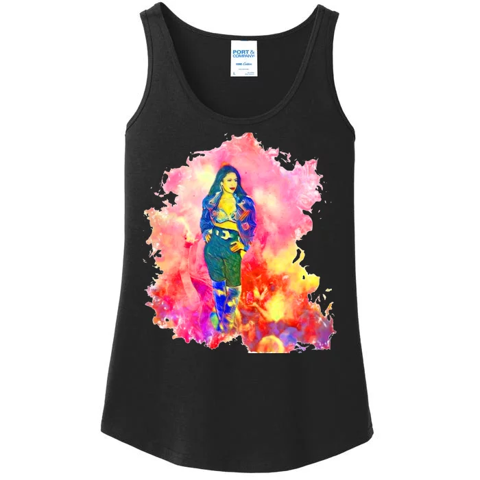 Selenas Quintanilla Watercolor Ladies Essential Tank