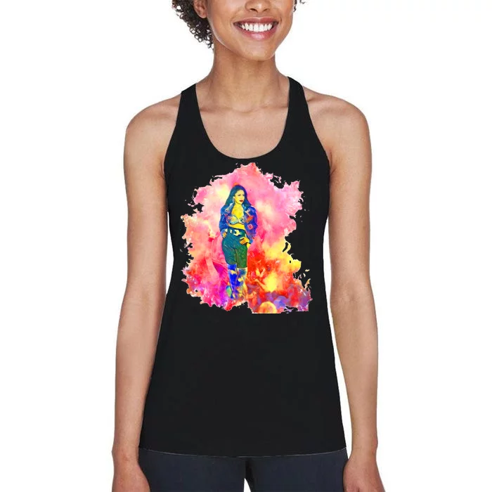 Selenas Quintanilla Watercolor Women's Racerback Tank