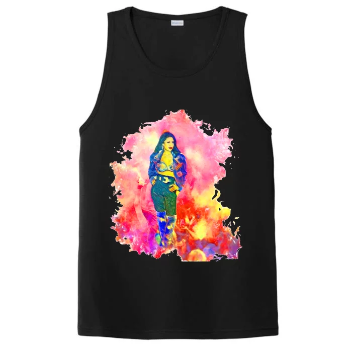 Selenas Quintanilla Watercolor Performance Tank