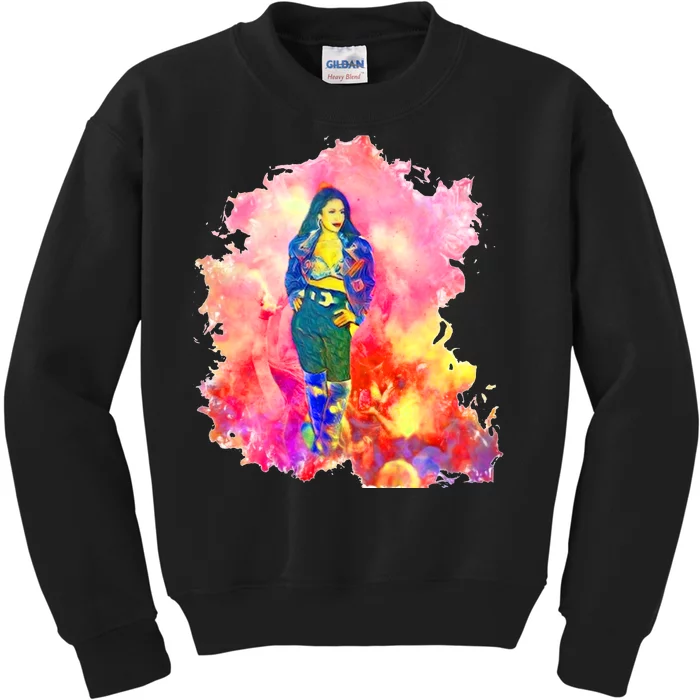 Selenas Quintanilla Watercolor Kids Sweatshirt