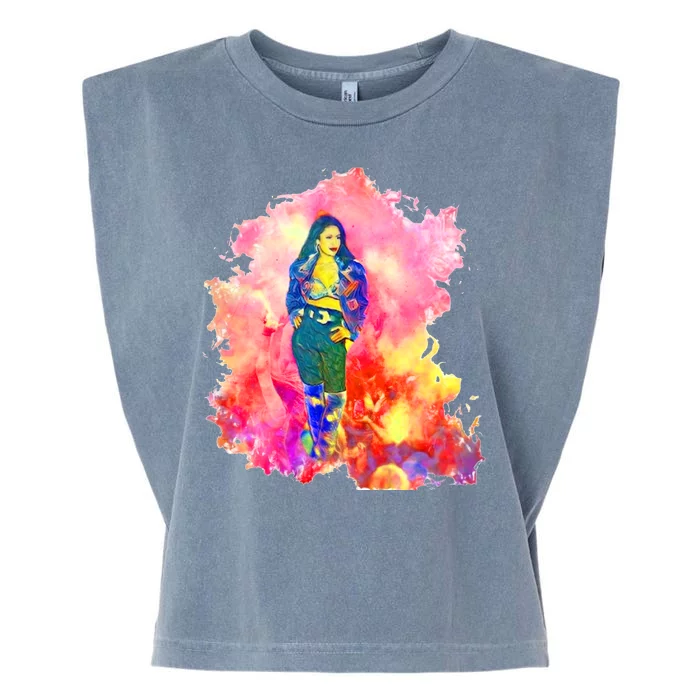 Selenas Quintanilla Watercolor Garment-Dyed Women's Muscle Tee