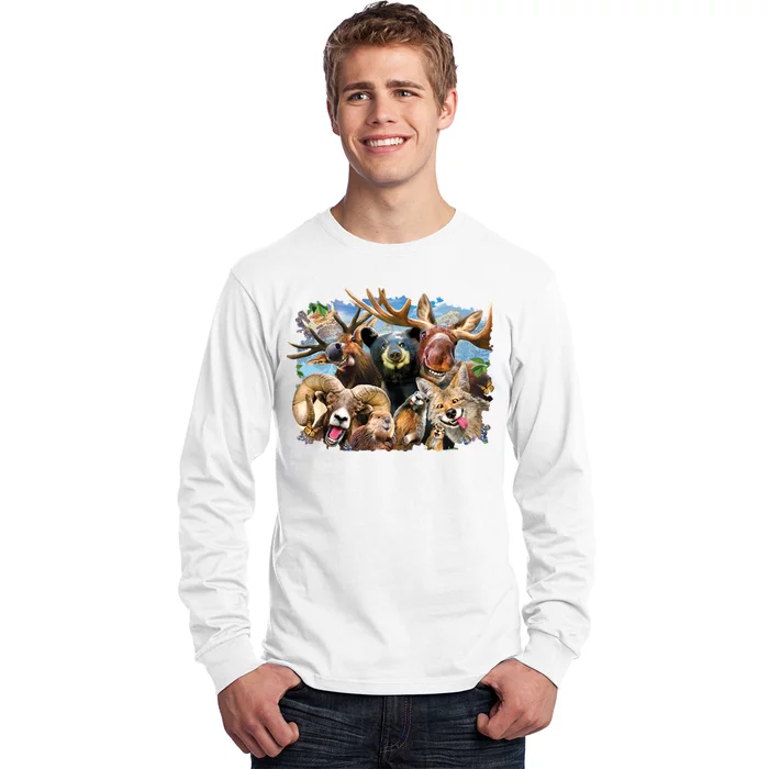 Selfie - Rocky Mountain Animals Long Sleeve Shirt