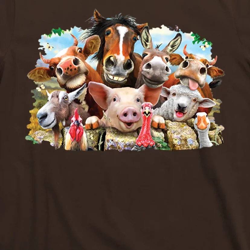 Selfie Farm Animals Funny T-Shirt