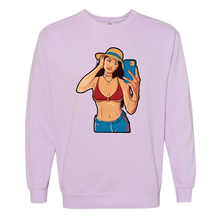 Selfie Girl Garment-Dyed Sweatshirt