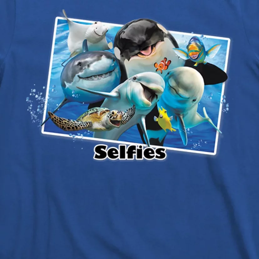 Selfie Ocean Life Sharks Whales T-Shirt