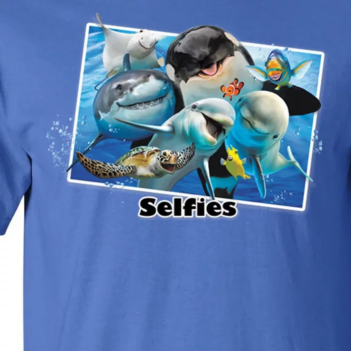 Selfie Ocean Life Sharks Whales Tall T-Shirt