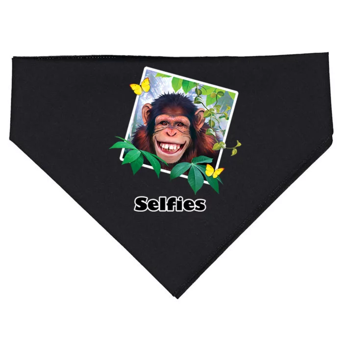 Selfies - Chimp Funny Selfie USA-Made Doggie Bandana