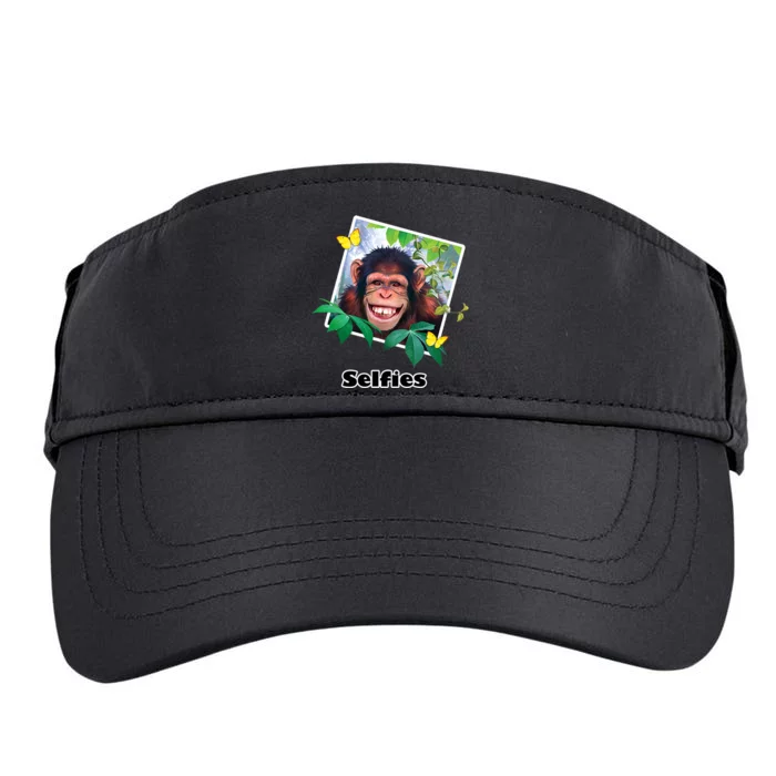 Selfies - Chimp Funny Selfie Adult Drive Performance Visor