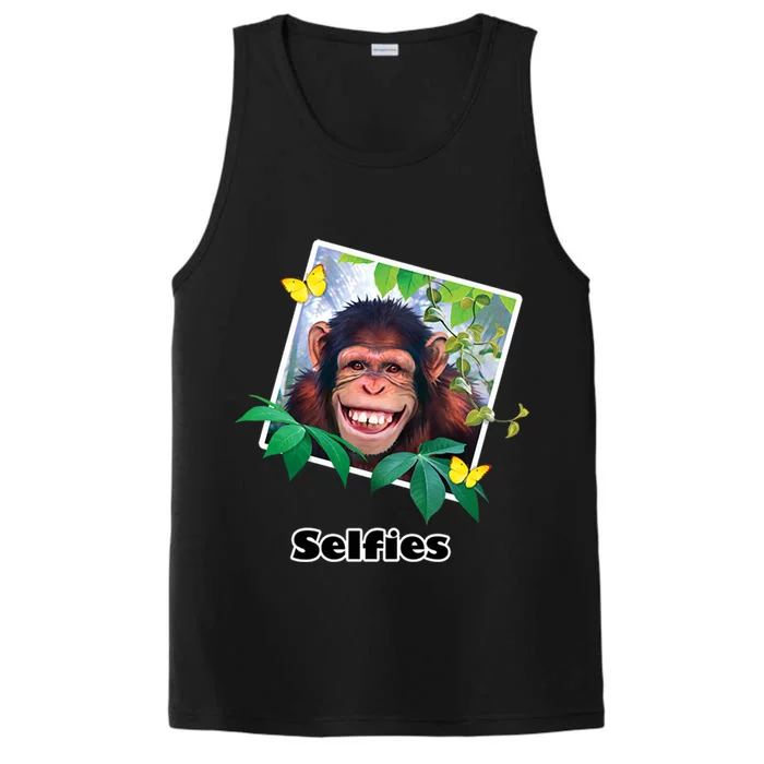 Selfies - Chimp Funny Selfie Performance Tank