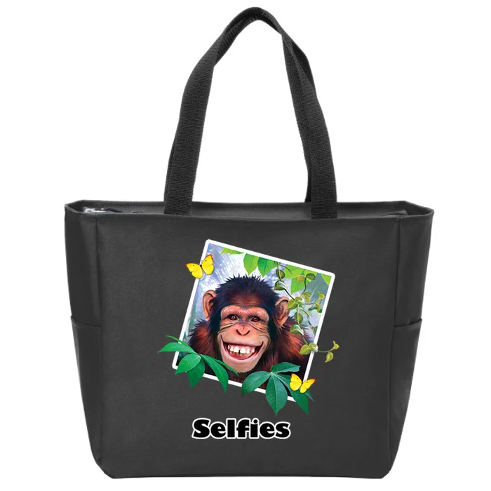 Selfies - Chimp Funny Selfie Zip Tote Bag