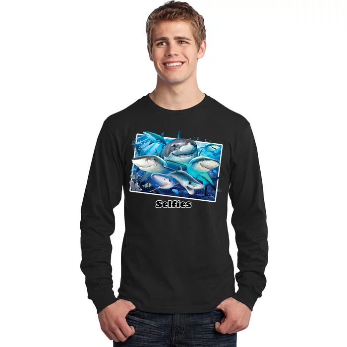 Selfies Shark Selfie Tall Long Sleeve T-Shirt