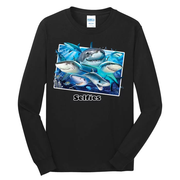 Selfies Shark Selfie Tall Long Sleeve T-Shirt