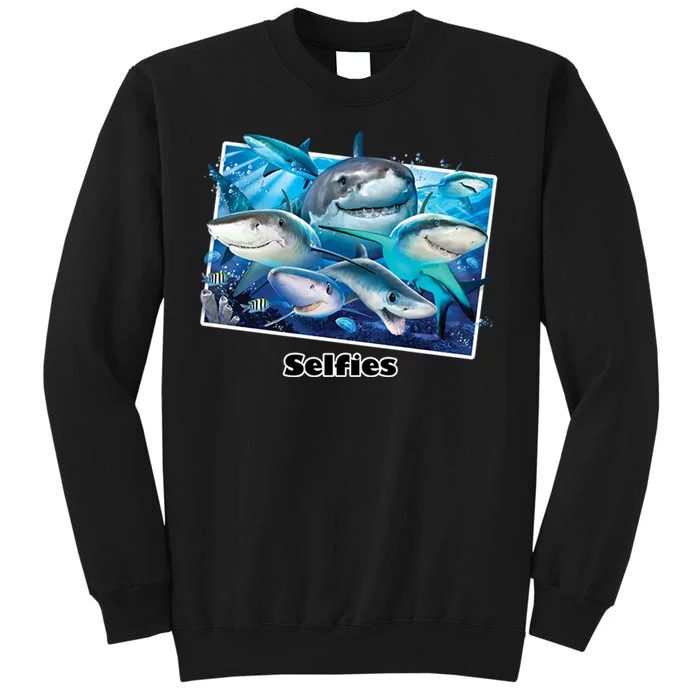 Selfies Shark Selfie Tall Sweatshirt