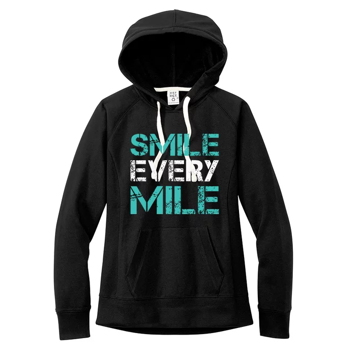 Smile Every Mile Funny Running T Runner Gifts Women's Fleece Hoodie