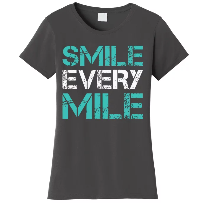 Smile Every Mile Funny Running T Runner Gifts Women's T-Shirt