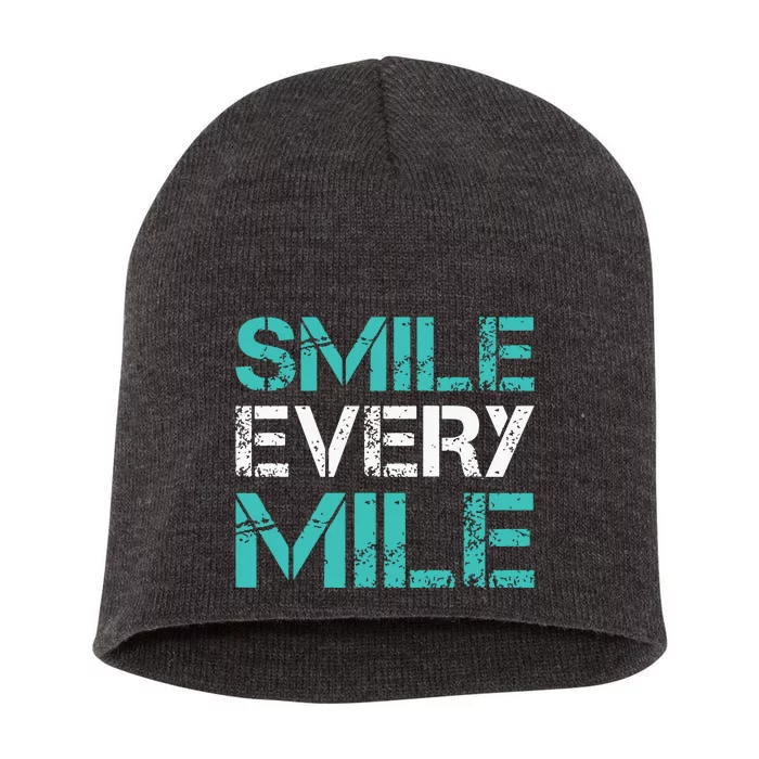 Smile Every Mile Funny Running T Runner Gifts Short Acrylic Beanie