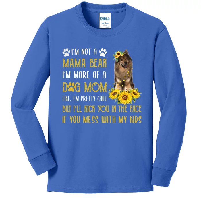 Sunflower Eurasier Mom Mothers Day Dog Mom Gift Kids Long Sleeve Shirt