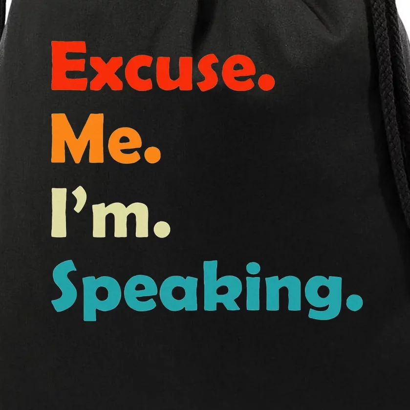 S Excuse Me Im Speaking 70s Retro Christmas Gift Drawstring Bag