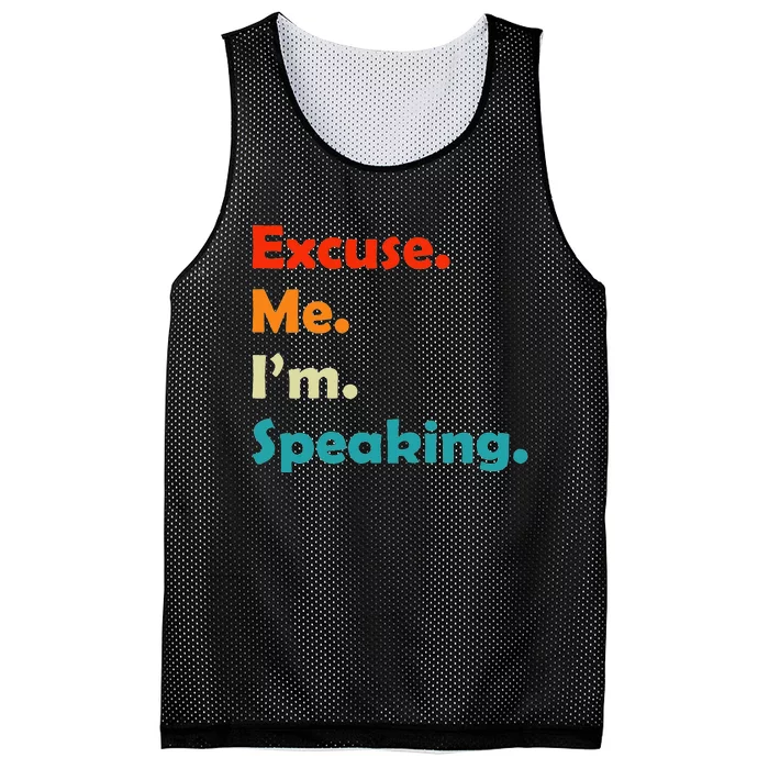 S Excuse Me Im Speaking 70s Retro Christmas Gift Mesh Reversible Basketball Jersey Tank