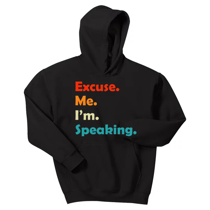 S Excuse Me Im Speaking 70s Retro Christmas Gift Kids Hoodie