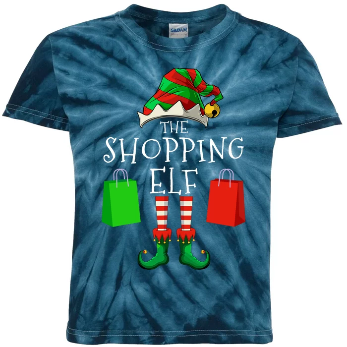 Shopping Elf Matching Family Group Christmas Party Kids Tie-Dye T-Shirt