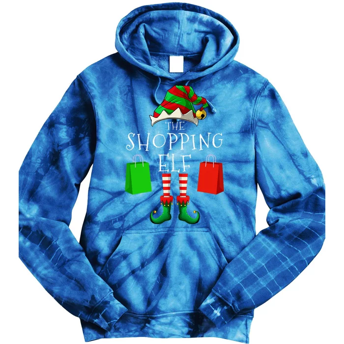 Shopping Elf Matching Family Group Christmas Party Tie Dye Hoodie