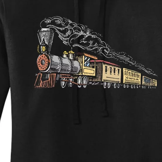 Steam Engine Model Train Lover Railwayman Driver Railroad Women's Pullover Hoodie