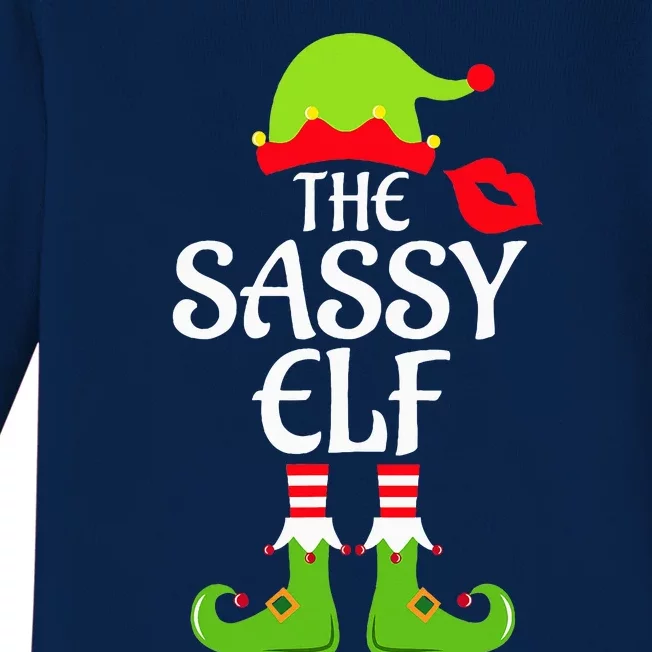 Sassy Elf Matching Family Group Christmas Party Xmas Funny Baby Long Sleeve Bodysuit