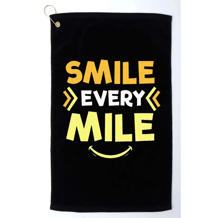 Smile Every Mile Funny Runners Gift Platinum Collection Golf Towel