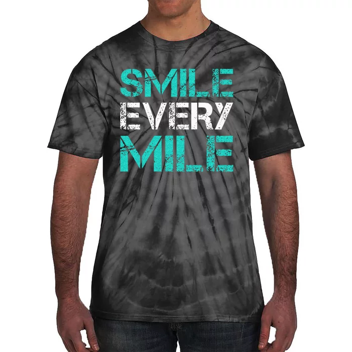 Smile Every Mile Funny Running Tie-Dye T-Shirt