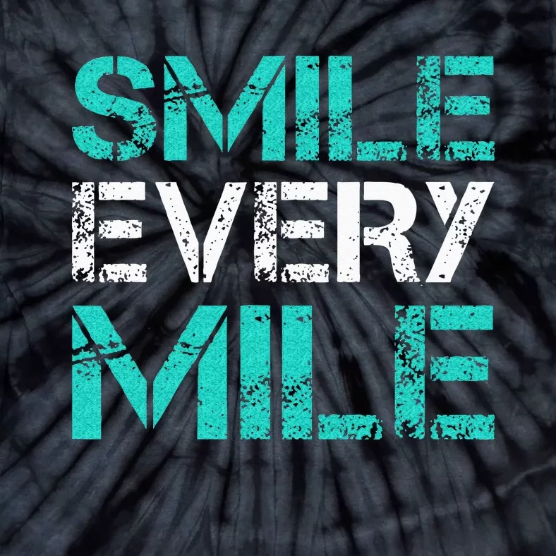 Smile Every Mile Funny Running Tie-Dye T-Shirt