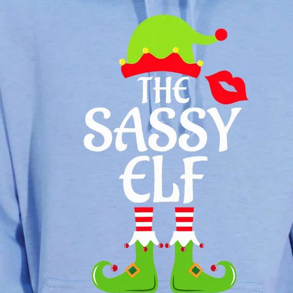 Sassy Elf Matching Family Group Christmas Party Xmas Funny Unisex Surf Hoodie