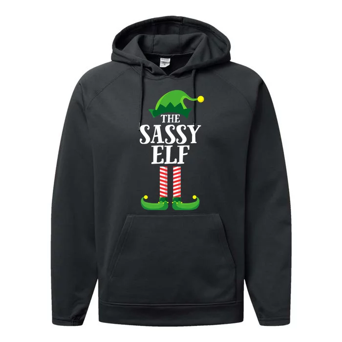 Sassy Elf Matching Family Group Christmas Party Performance Fleece Hoodie