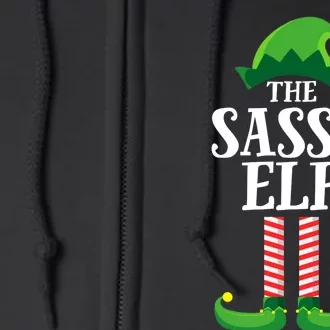 Sassy Elf Matching Family Group Christmas Party Full Zip Hoodie