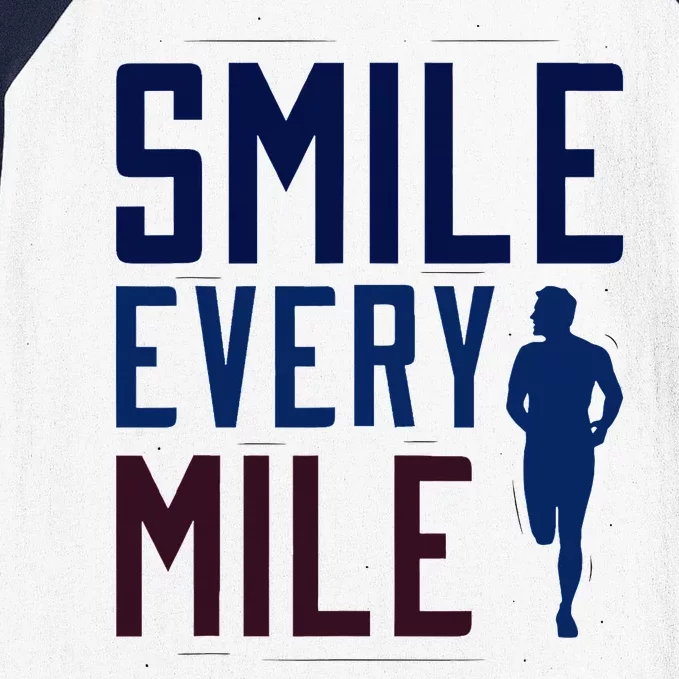 Smile Every Mile Jogging And Running Inspiration Baseball Sleeve Shirt