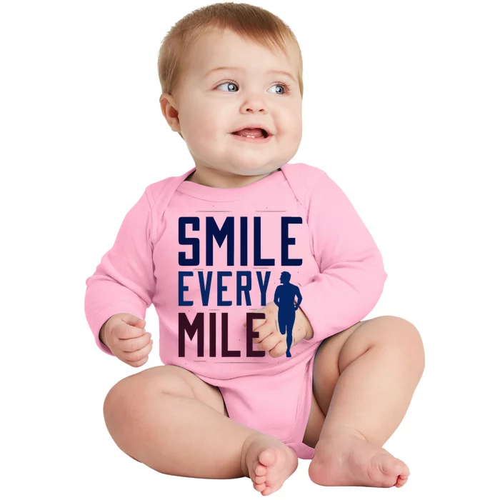 Smile Every Mile Jogging And Running Inspiration Baby Long Sleeve Bodysuit