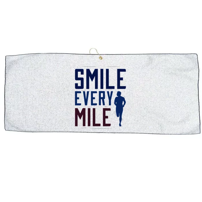 Smile Every Mile Jogging And Running Inspiration Large Microfiber Waffle Golf Towel