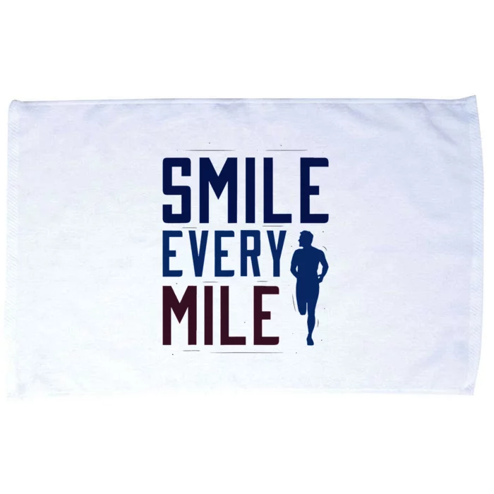 Smile Every Mile Jogging And Running Inspiration Microfiber Hand Towel