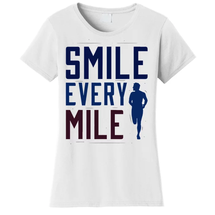 Smile Every Mile Jogging And Running Inspiration Women's T-Shirt