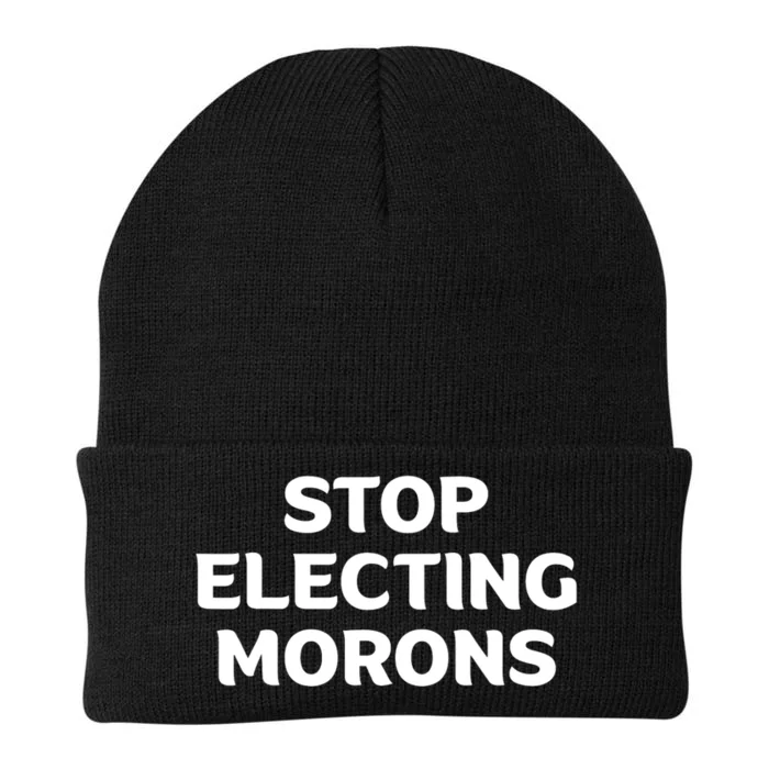 Stop Electing Morons Funny Sarcasm Quotes Stupid Person Knit Cap Winter Beanie