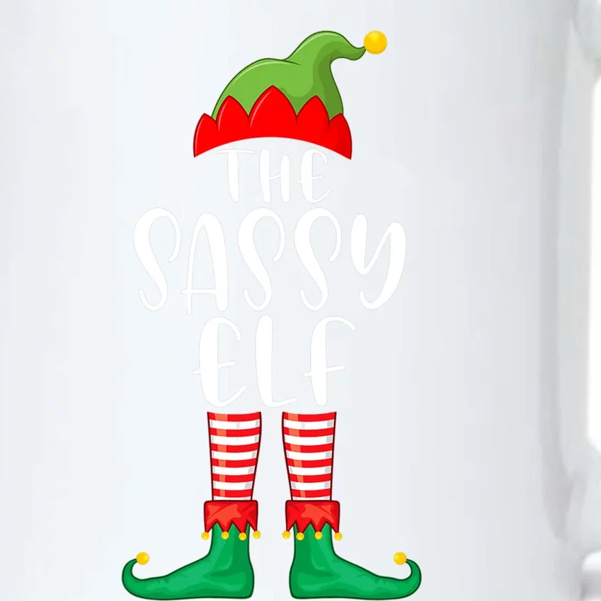 Sassy Elf Matching Family Group Christmas Party Pajama Gift Black Color Changing Mug