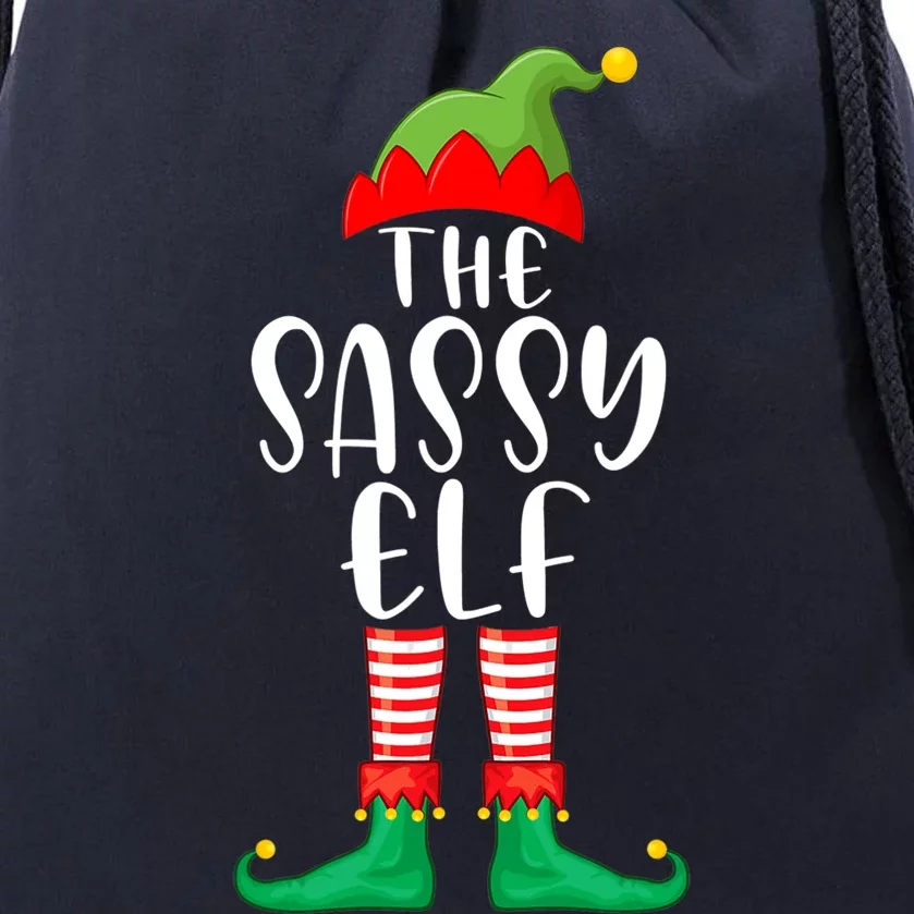 Sassy Elf Matching Family Group Christmas Party Pajama Gift Drawstring Bag