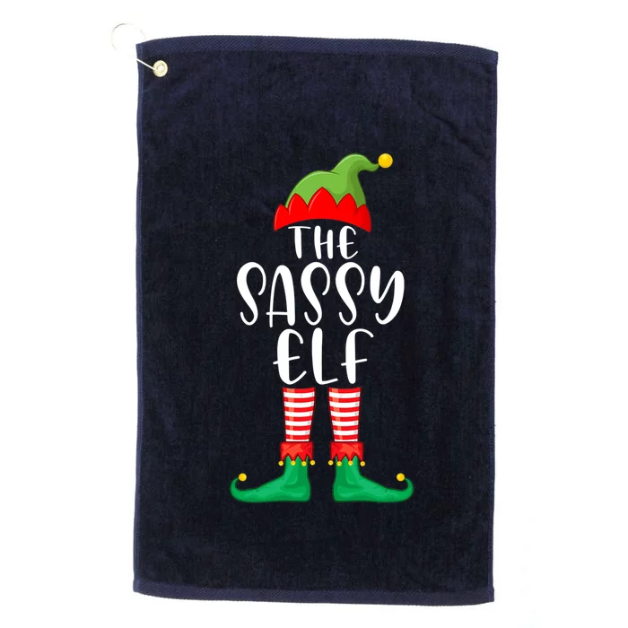 Sassy Elf Matching Family Group Christmas Party Pajama Gift Platinum Collection Golf Towel