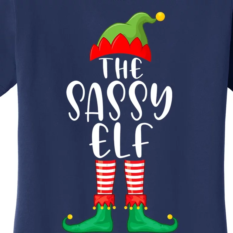 Sassy Elf Matching Family Group Christmas Party Pajama Gift Women's T-Shirt