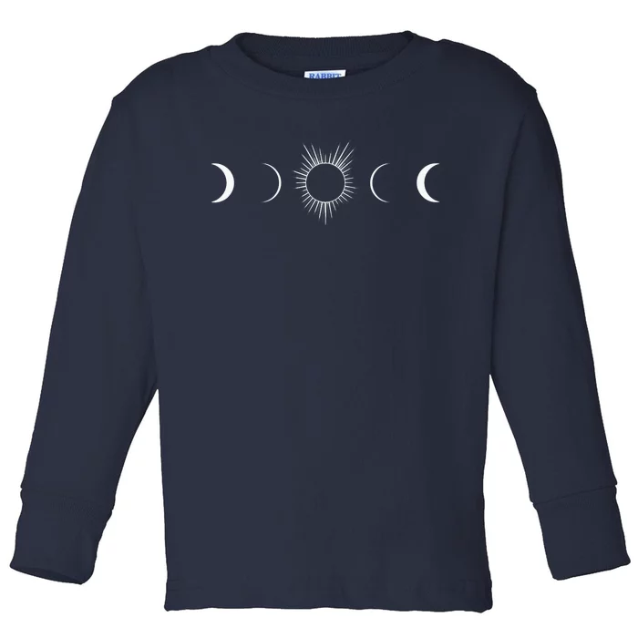 Solar Eclipse Moon Phases Totality Toddler Long Sleeve Shirt