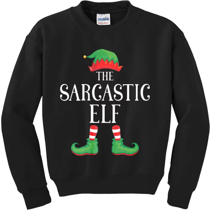 Sarcastic Elf Matching Group Xmas Funny Family Christmas Kids Sweatshirt