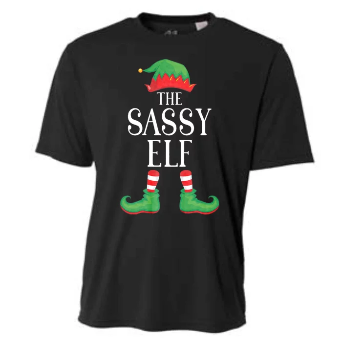 Sassy Elf Matching Group Xmas Funny Family Christmas Cooling Performance Crew T-Shirt