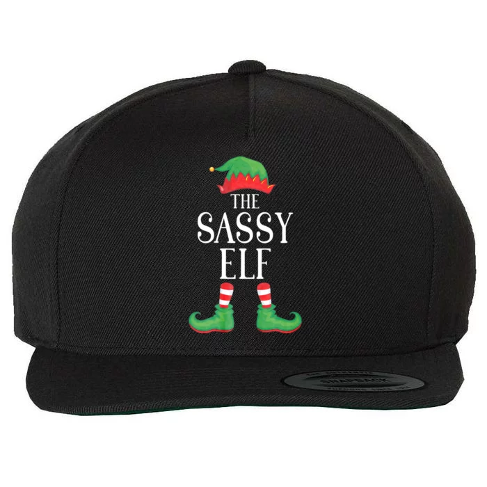 Sassy Elf Matching Group Xmas Funny Family Christmas Wool Snapback Cap