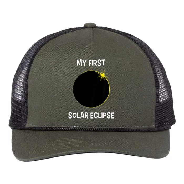 Solar Eclipse My First Solar Eclipse 2024 Eclipse Retro Rope Trucker Hat Cap