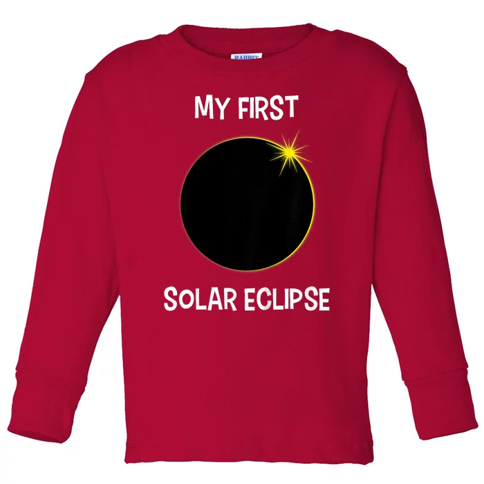 Solar Eclipse My First Solar Eclipse 2024 Eclipse Toddler Long Sleeve Shirt